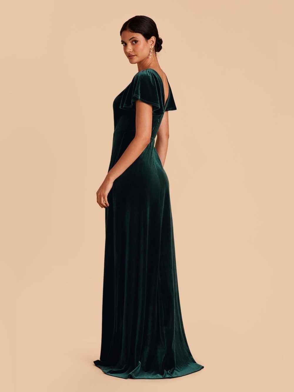 NWT Birdy Grey Hannah Velvet Maxi Dress Emerald Green - Picture 3 of 15